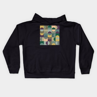 Squares Nordic Retro Vintage Abstract Pattern Kids Hoodie